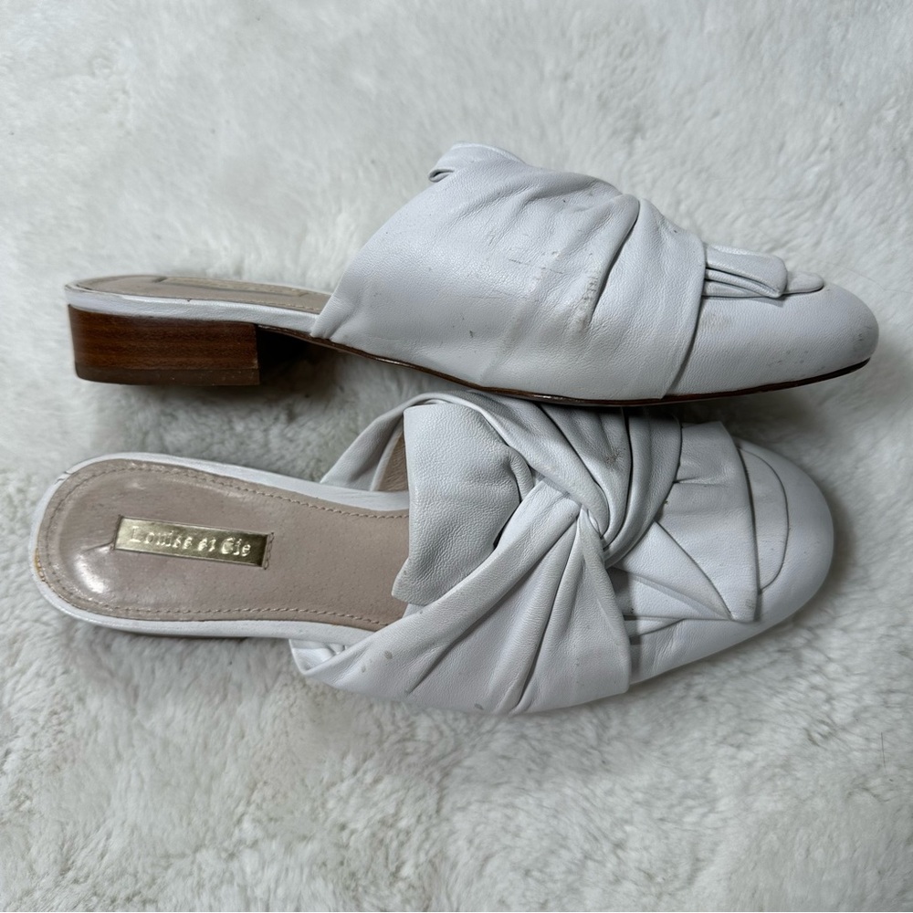Louise et Cie White Leather Mule Sandals - Picture 2 of 5